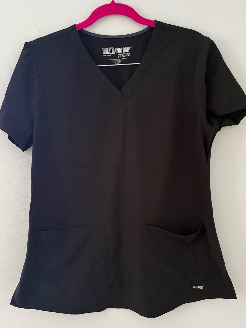 Grey's Anatomy Black V-Neck Medical Scrub Top